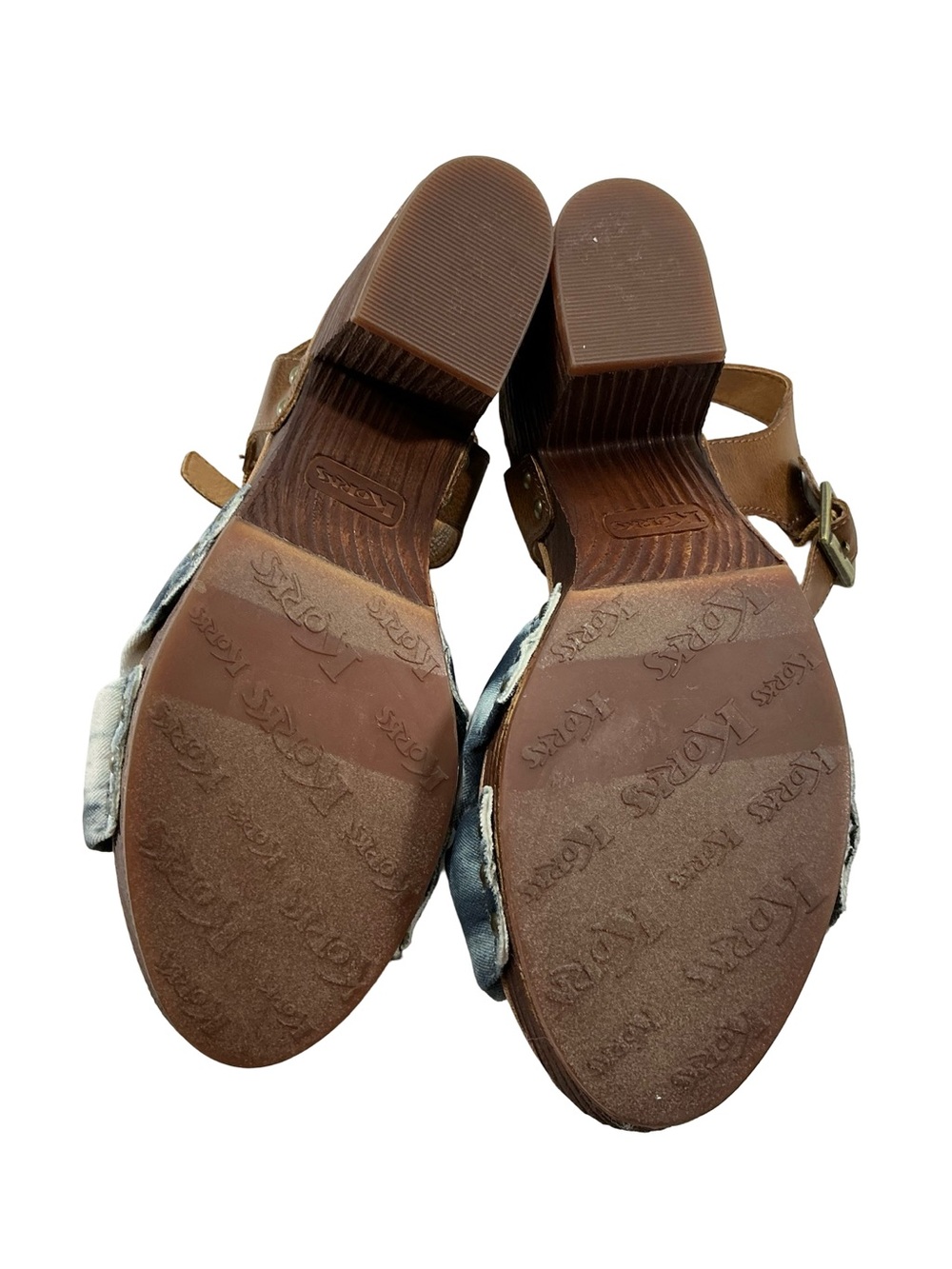 Korks Natalia Blue Combo Knot Platform Clog Sandals Size 10 - Picture 7 of 8